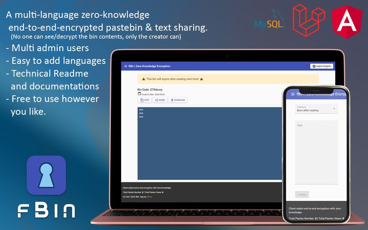 fBin - Zero-knowledge E2EE Pastebin